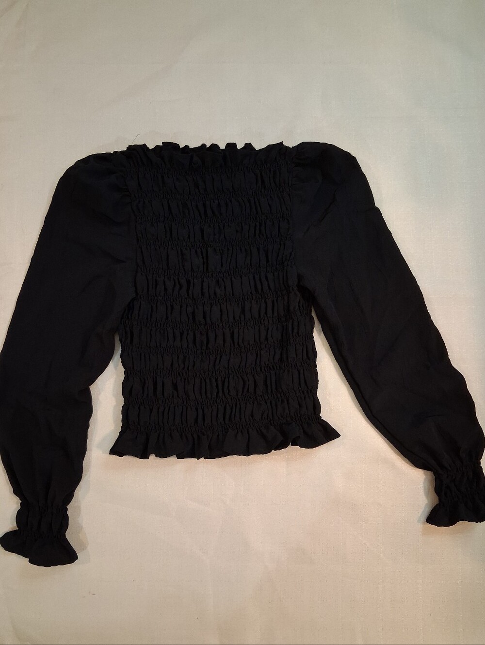 H&M Black Shirred Elastic Waist Girl's Top